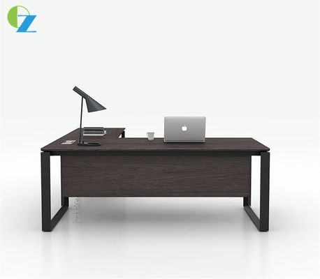 Melamine One Person Executive Office Desk L Shaped For Manager