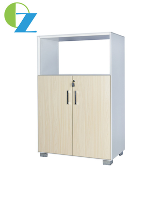 Slim Metal And Wood Storage Cabinet 2 Tier Swing Cupboard 1 Open Shelf