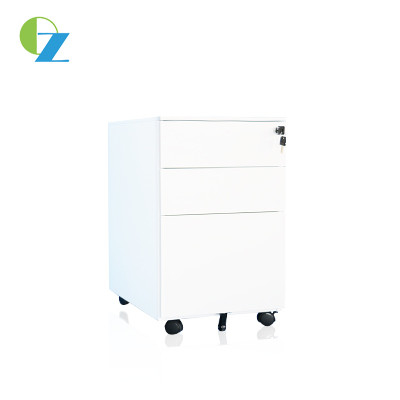 Mobile Pedestal Storage Metal Steel Cabinet White H615mm For Office
