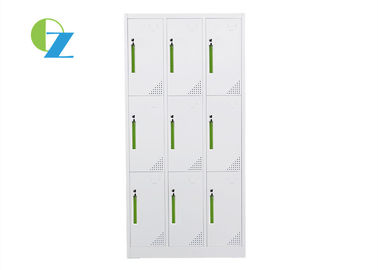 900MM Width Steel Office Lockers 9 Door Storage Cabinet For Gym